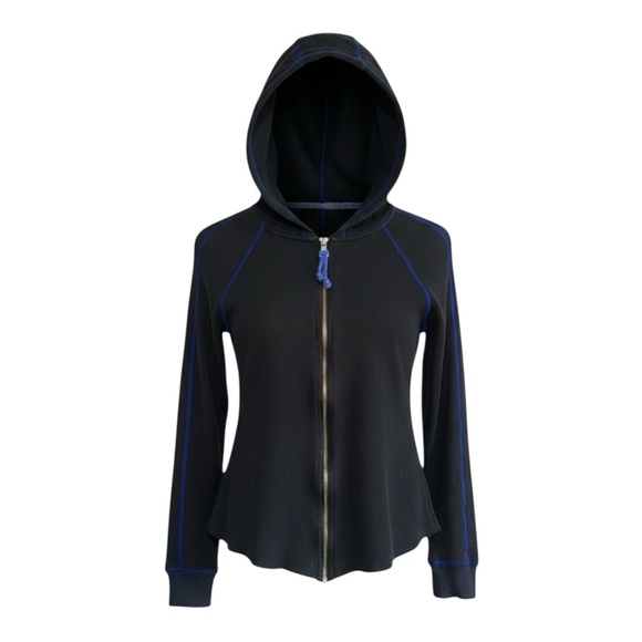 Marc New York Tops - Marc New York Black and Blue Hooded Sweatshirt